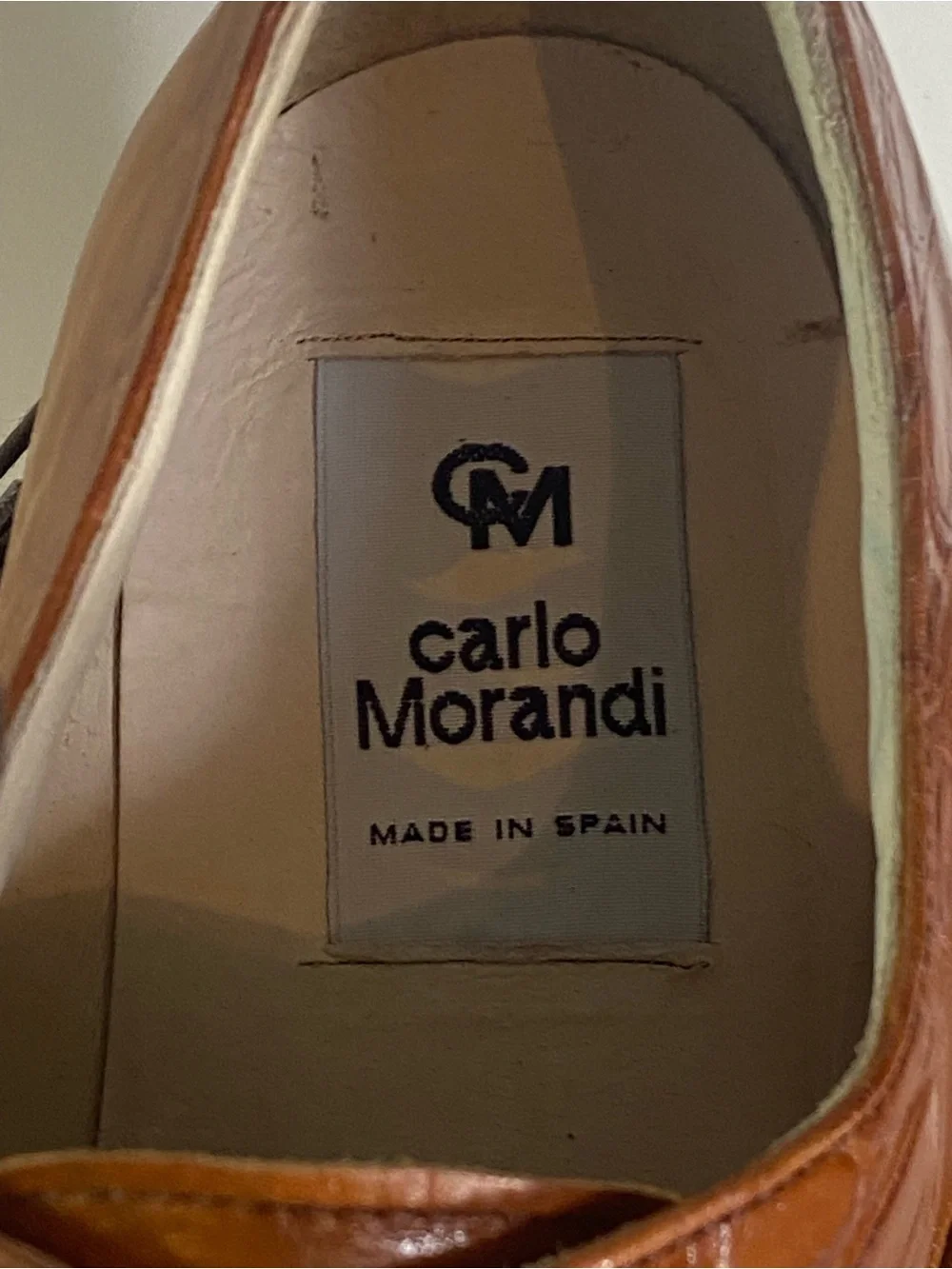 Vintage Carlo Morandi Genuine Eel Skin Lace Up Dress Shoes Italy Size 10.5